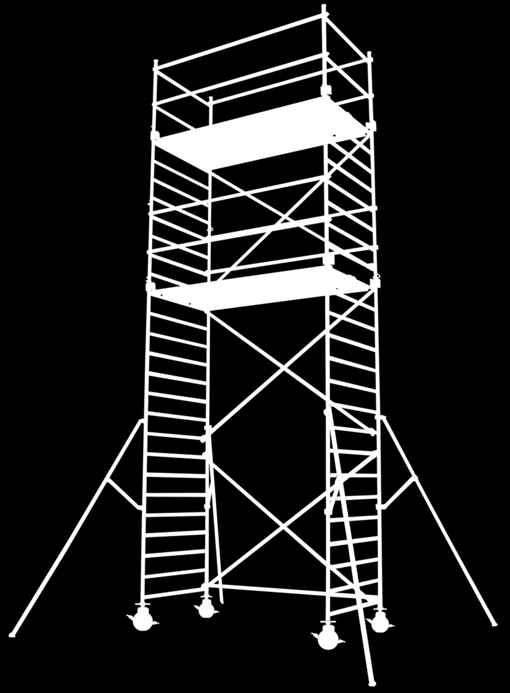 Pracovní plošina Rám zábradlí Držák podlážky -výklopná -pevná Pracoví výška a výška podlážky 2 metry pracovní výška Umístění stabilizačních vzpěr Střední část 2 m rám s příčkami Diagonální příčka