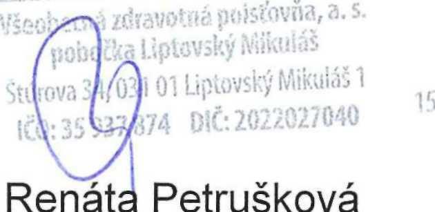 VŠEOBECNÁ ZDRAVOTNÁ POISŤOVŇA Oznámenie o mieste