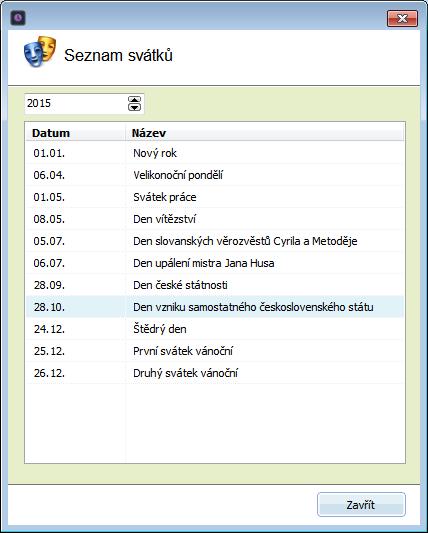 Seznam svátků Jako doplněk je zde uveden seznam svátků od roku 950, seznam
