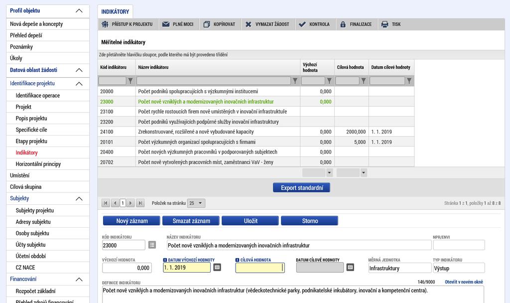 Pro potřeby hodnocení projektu je třeba rozlišit závazné indikátory (č. 24201 resp. 24100) od pronajímatelných prostor a oba tyto údaje ve studii proveditelnosti uvést.