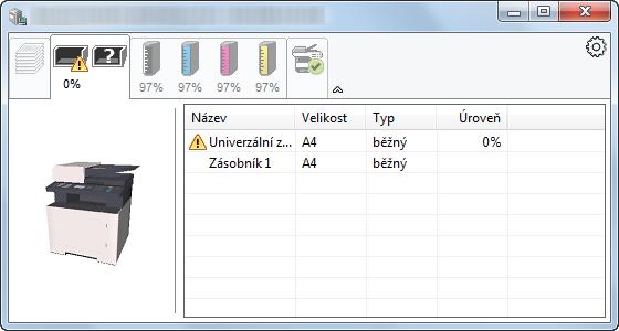 Tisk z počítače > Sledování stavu tiskárny (Status Monitor) Karta Průběh tisku Zobrazí stav tiskové úlohy.
