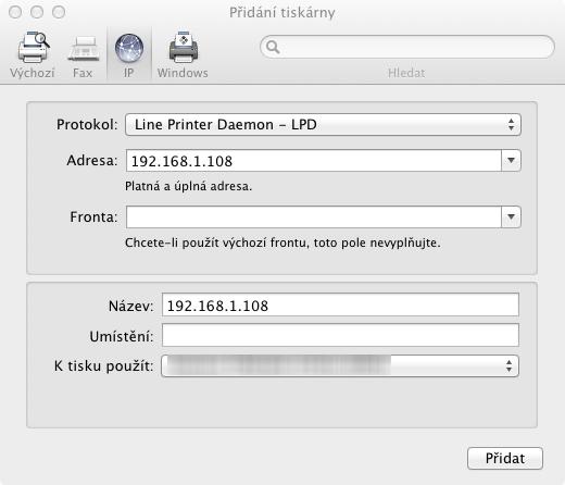 1 Otevřete okno Předvolby systému a přidejte tiskárnu.