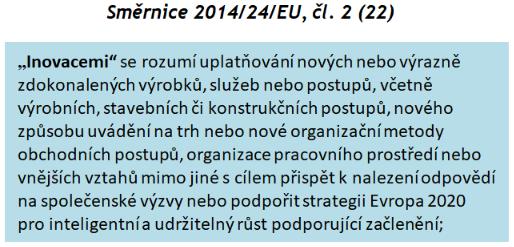 Obrázek 13: Definice inovace ve směrnici 2014/24/EU Jak na to?