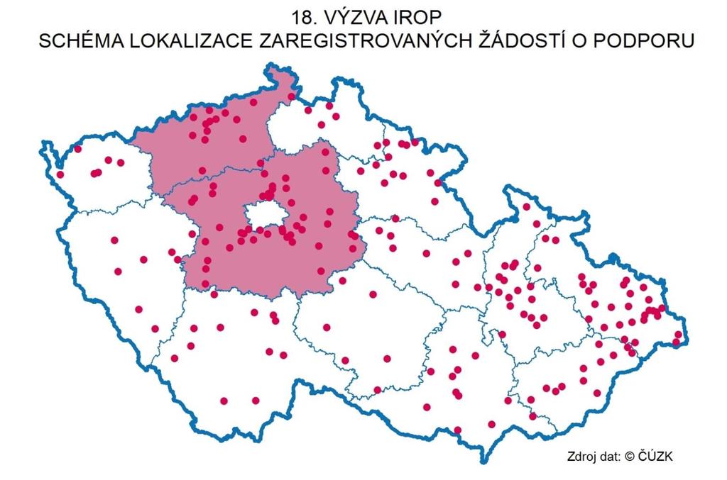 18. VÝZVA IROP PODPORA BEZPEČNOSTI DOPRAVY A CYKLODOPRAVY Registrováno celkem 226 projektů téměř za 1,75 mld.