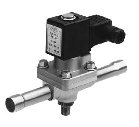 Elektromagnetické ventily (solenoidy) Alco Elektromagnetický ventil (NC) je bez proudu zavřený solenoidový ventil. 1) Modely s písmenem M jsou vybaveny ručním systémem otevírání.