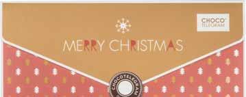 Čokoládové vánoční přání zabalíme do Vámi vybrané sváteční obálky nebo uložíme do elegantní krabičky ze