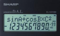 L (přímá algebraická logika), 272 funkcí, paměť: 9, goniometrické a hyperbolické funkce, výpočty v DEC/BIN/OCT/HEX/PEN soustavě, převody souřadnic, výpočty v DEG/DMS soustavě, zřetězené výpočty,
