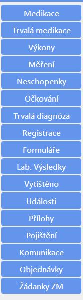 Historie pacienta Stav účtu pořízení pokladního dokladu/faktury 1. Vyberte pacienta 2.