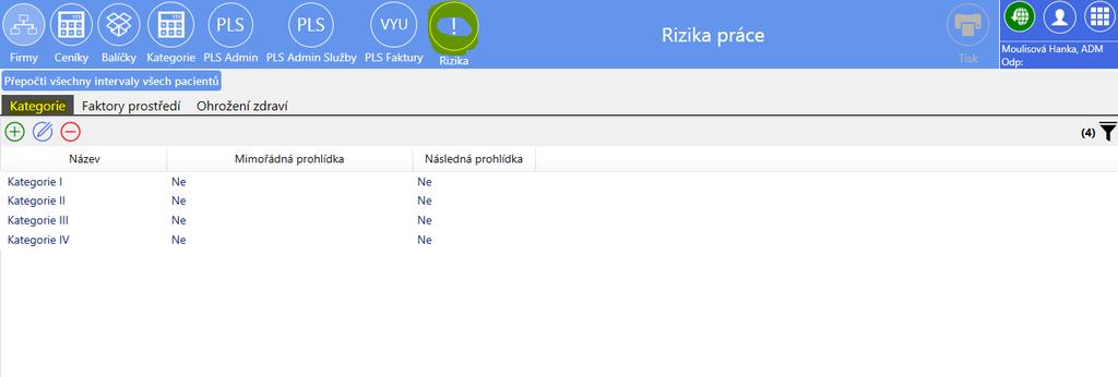 požadavky - v záložce Firmy je možné definovat pobočky,