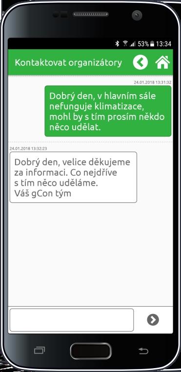 Kontaktovat organizátora Snadné řešení problémů úastníků akce Není třeba znát žádné kontakty na organizátora akce Jednoduché