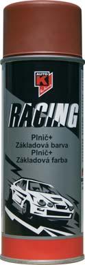 Základní nátěry / Základné nátery Plnič Základová barva Plnič Základová farba Stříkaný tmel Auto-K Racing má výplňové vlastnosti, může vyrovnat nerovnosti, škrábance a šrámy bez velké spotřeby času.