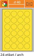 x 297 mm (1 etiketa/ arch) žlutá 4 532, 525140 210 x 297
