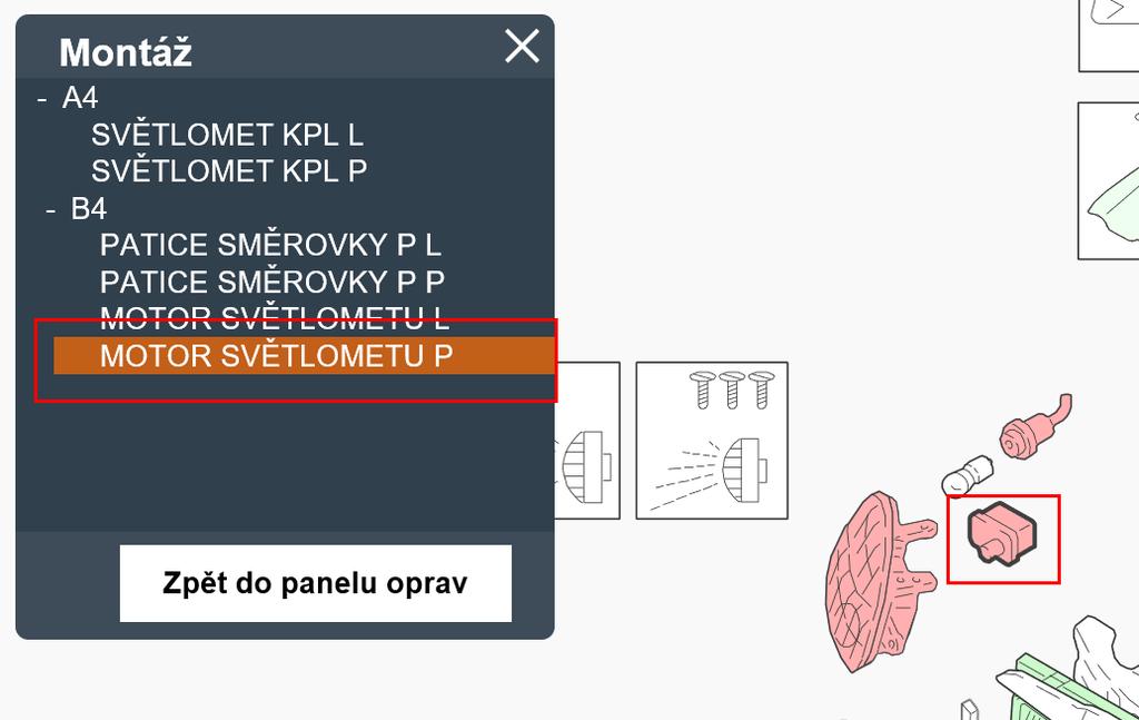 Kliknutím na ikonu v právem horním rohu se