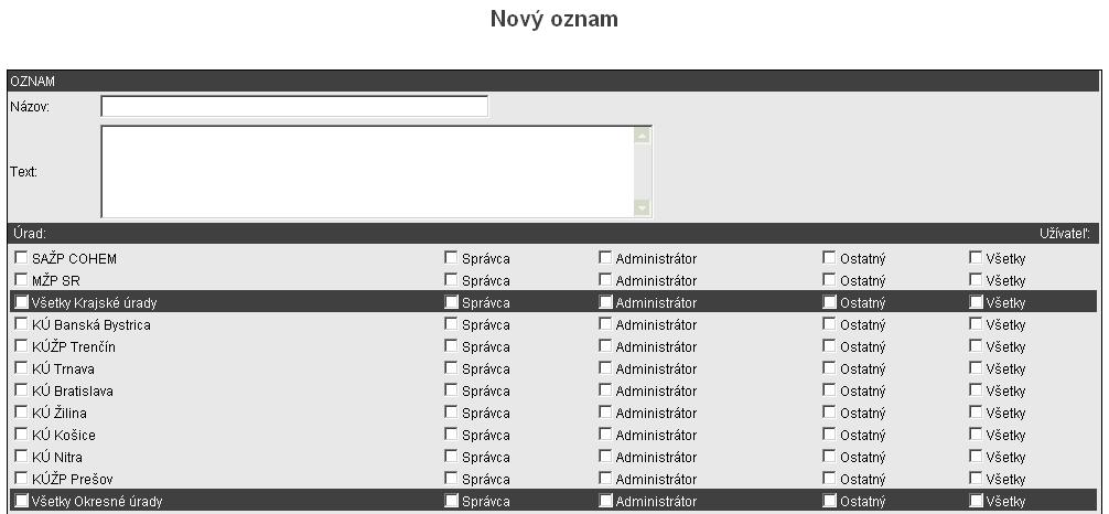 Obrázok 32: Zoznam dokumentov Dokumenty sa ukladajú na server vo formáte PDF a po kliknutí myšou na názov dokumentu sa príslušný dokument zobrazí v samostatnom okne.