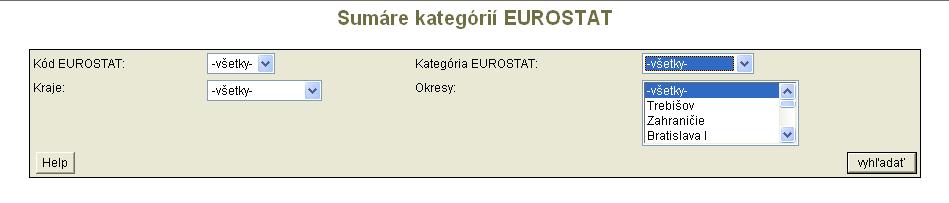 V tejto sekcii je možné prezerať sumáre množstiev podľa jednotlivých kódov a kategórií odpadu definovaných v spomínanom nariadení. Vyvolaním ponuky Sumáre kat.