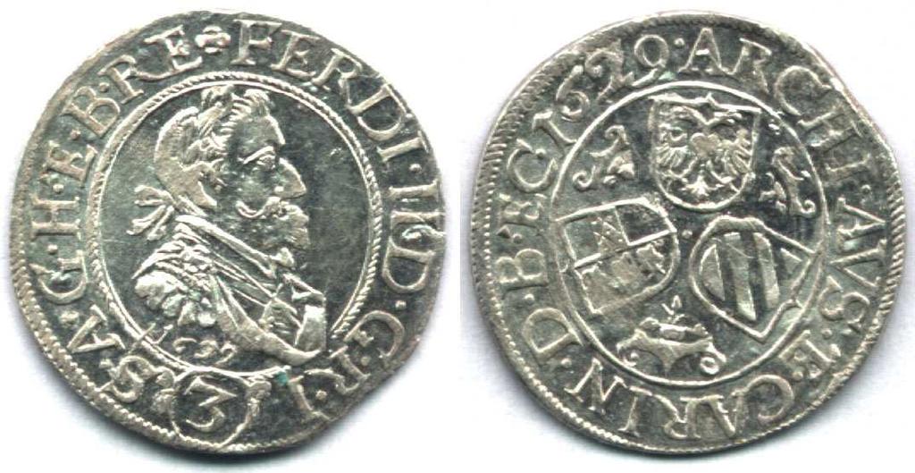 Rakousko, Ferdinand II., (1619-1637) 3 krejcar 1625, m. St.