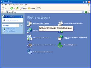 Windows XP Operační systém Windows XP: 1 Klepněte na tlačítko START. 2 Klepněte na položku NASTAVENÍ.