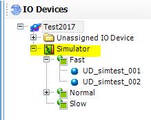 Ve výchozím projektu Application Serveru, založeným na šabloně Default, je připraven komunikační objekt Simulator typu OPC Client, který je ve výchozím nastavení napojen na lokální Wonderware-SIM.