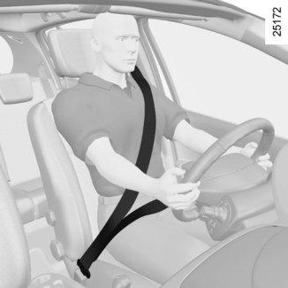 BEZPEČNOSTNÍ PÁSY (1/4) Pro zajištění Vaší bezpečnosti používejte při všech jízdách bezpečnostní pásy. Navíc je Vaší povinností dodržovat předpisy platné v zemi, v níž se právě nacházíte.