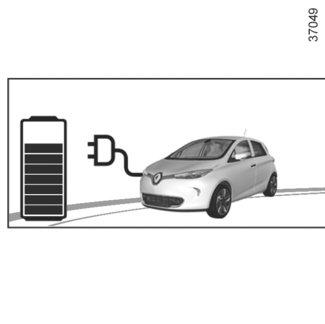 ELEKTROMOBIL: nabíjanie (7/9) 7 Počas nabíjania kontrolka Z.E. 7 pomaly bliká modrou farbou.