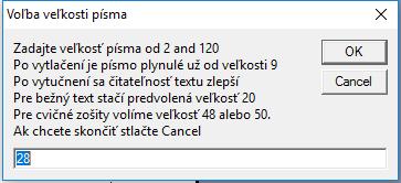 Objaví sa Tabuľka znakov v texte: Stlačíme OK.