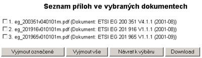 V horní liště stiskněte tlačítko Přidat do košíku. Při každém úspěšném přidání příloh do košíku se zobrazí hlášení o úspěšném vložení. Duplicitně označené přílohy nelze vložit.