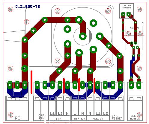 Biopel line Biopel instalační manuál 48 16 ELEKTRICKÉ SCHÉMA PLOŠNÉHO SPOJE HOŘÁKU Plošný spoj hořáku slouží pro propojení všech