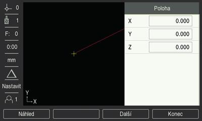 9 Specifické frézovací operace Vlastnosti Spuštění funkce Jak spustit funkci: Stiskněte softklávesu Vlastnosti Stiskněte softklávesu Diagonální frézování nebo Frézování oblouku Použijte směrové