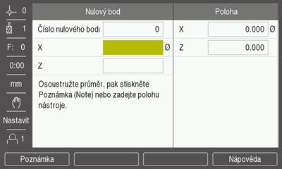 10 Specifické soustružnické operace Nastavení počátku 10.4.