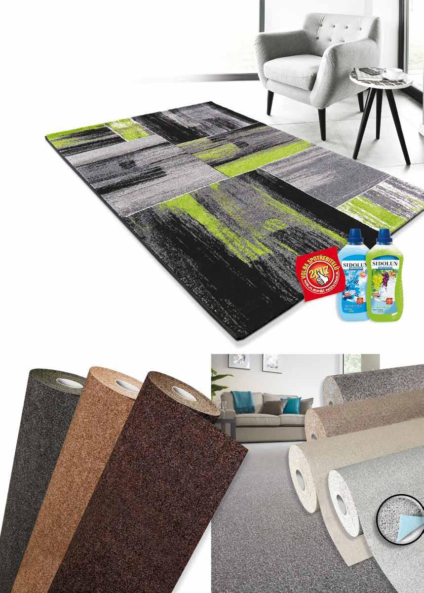 ZÁŘÍ 2017 ČERVENEC 2017 PESTRÁ KOLEKCE KUSOVÝCH KOBERCŮ PORTLAND materiál 100% PP frisé, v různých barvách a rozměrech celoplošný koberec Tucson PP vpichovaný, podklad gel, šíře 4 m 49,- 619,- cena