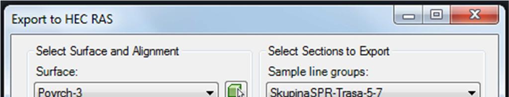 Obr. 7.8 Okno pro export geometrických dat do programu HEC-RAS 7.1.