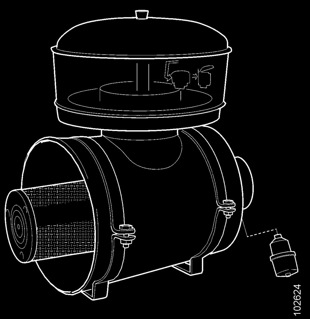 Kontrola - Vložte svítilnu do vložky a zkontrolujte z vnější strany, zda vložka neobsahuje praskliny v papírové vložce. - Je-li vložka filtru poškozena, vyměňte ji. Hrozí nebezpečí poškození motoru.