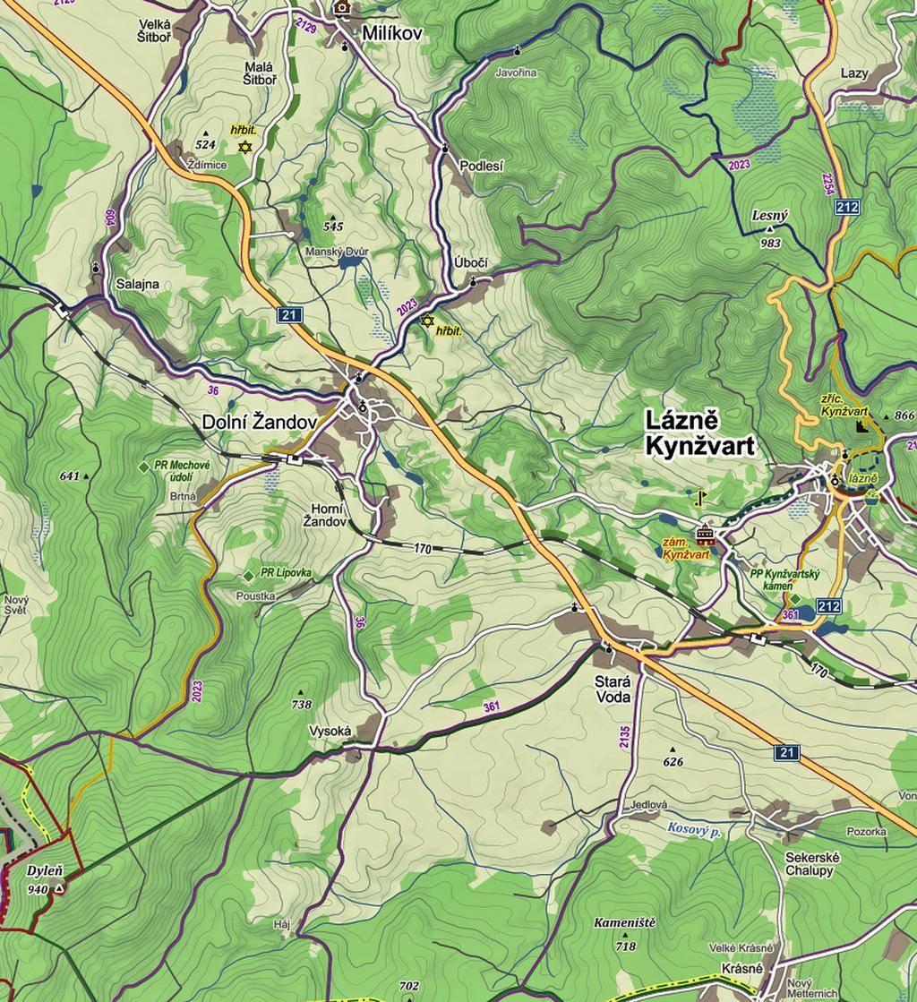 LÁZNĚ KYNŽVART A OKOLÍ ANEB - KAM NA VÝLET? 1. Zámek Kynžvart (2,5 km) - národní kulturní památka, rezidence ve stylu klasicismu a empíru, sídlo knížete Klemense V. L.
