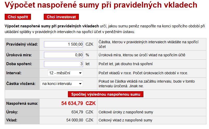 b) Jedá se o sořeí s ravidelou úložkou a koci úrokovacího období (). Počátečí a ravidelá úložka je = 5 Kč, úroková míra za jedo,8 úrokovací období je = =,6%, očet úrokovacích období je = 3 = 36.