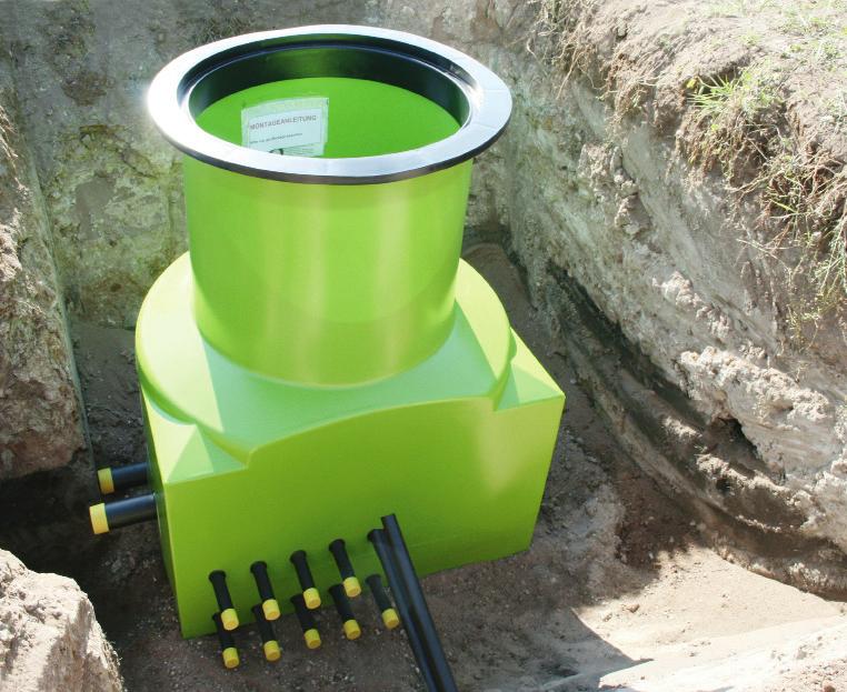 3.2 Instalace šachty rozdělovače midi 3.2.1 Výkop stavební jámy Rozměry stavební jámy je nutno zvolit tak, aby byla mezi šachtou rozdělovače a stěnou jámy zachována vzdálenost min.