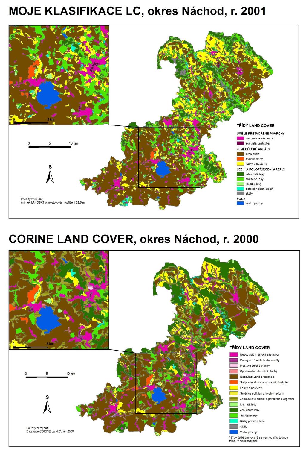 Příloha 12: Porovnání CORINE Land Cover