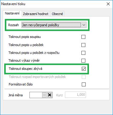 Zrušení tiskové sestavy Soupis o zbývajícím množství Upozornění Tuto sestavu nahrazuje tisk zjišťovacího