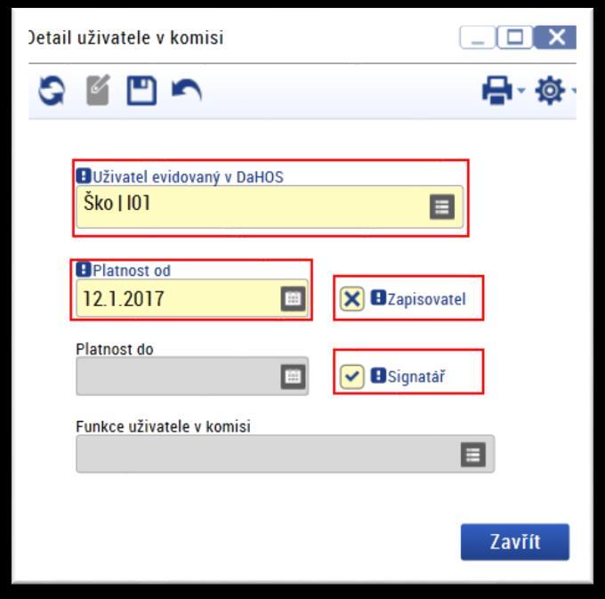 2. Člen komise s rolí Signatář tento člen kontroluje a podepisuje věcné hodnocení založené zapisovatelem v CSSF14+.