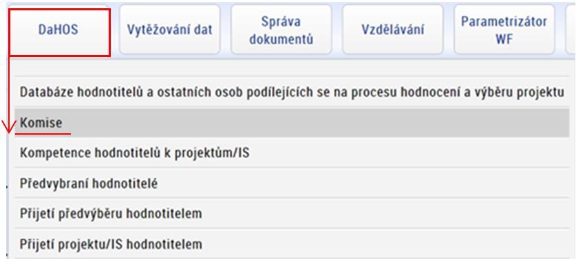 Na záložce Komise uživatel MAS založí nový záznam prostřednictvím tlačítka Nový v levém horním rohu, následně se zaktivní dolní okno a zde na záložce Podrobnosti uživatel MAS zadá relevantní údaje