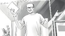 ředitele Marka vcházet do kreativního oddělení.