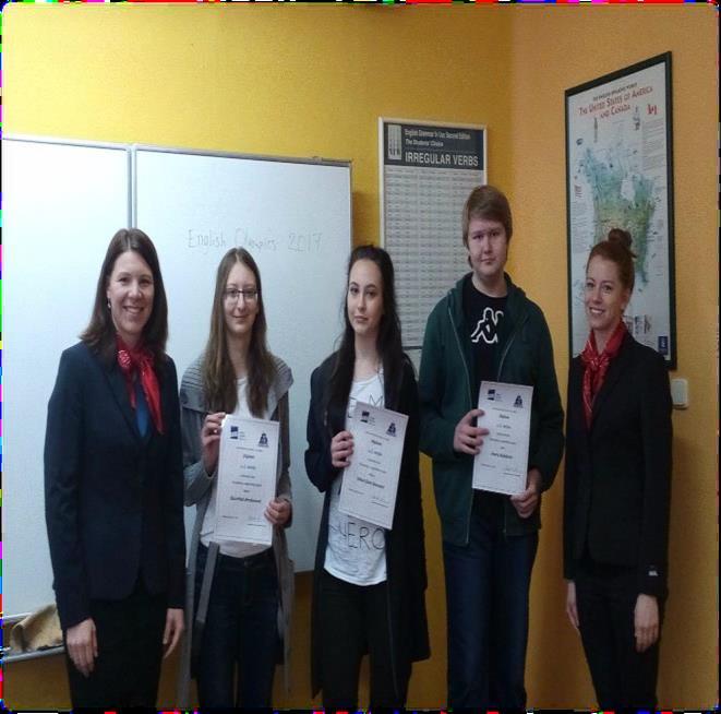 Olympiáda z AJ 25. 1. 2017 1. místo Kateřina Hrubešová PL3 2.