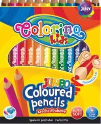 0205410 77,-- 93,20 včetně DPH Trojhranné pastelky JUMBO, 12 barev - Colorino Kvalitní trojhranné pastelky s vysokým podílem
