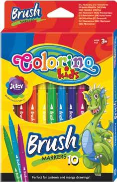 65,70 79,50 včetně DPH Štětcové fixy, 10 barev - Colorino