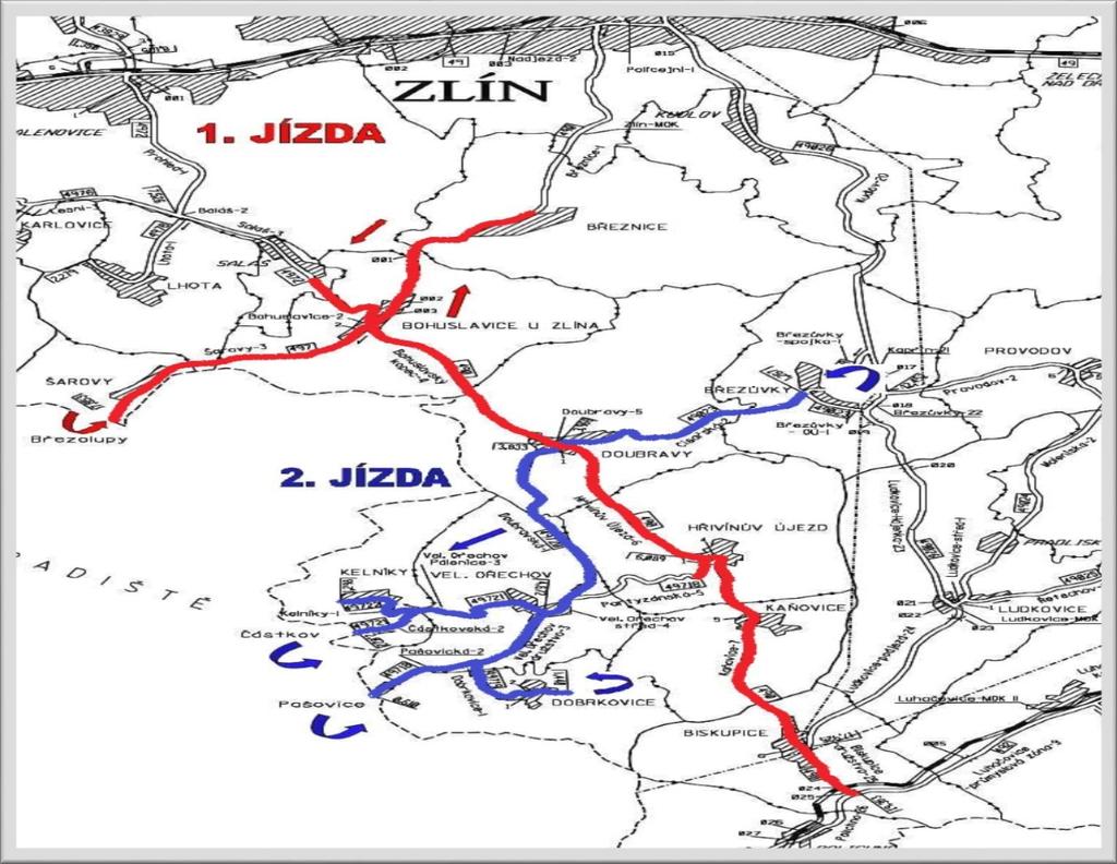 10. SEZNAM TRAS OKRUHŮ SYPAČŮ, VČ. MAPOVÉ PŘÍLOHY: Seznam jednotlivých tras (okruhů) a) Posyp chemický Okruh číslo: Komunikace číslo CH-1-V Km od do 1. řidič: Stanoviště: Zlín Telefon: 577 044 204 2.