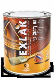 Exlak je bezfarebný syntetický lak na drevo pre interiér a exteriér s UV ochranou.