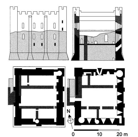 Vlevo: hrad Porchester