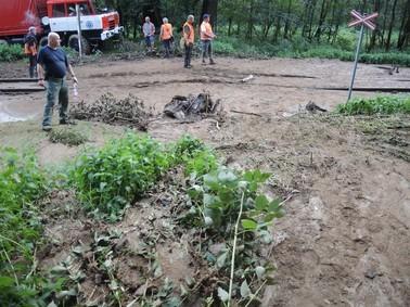 svah, v jeho horní části cca 35 m od osy traťové koleje, navazovalo pole, které nebylo oseté, půda byla čerstvě
