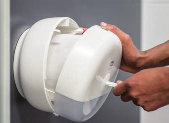 Toalety a umyvárne T8 a T9 Tork SmartOne zásobníky na toaletný papier Navrhnuté špeciálne pre toalety a umyvárne s vysokou frekvenciou