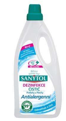 709320 1000 ml 82,90 Sanytol univerzální na podlahu čisticí koncentrát díky trojímu