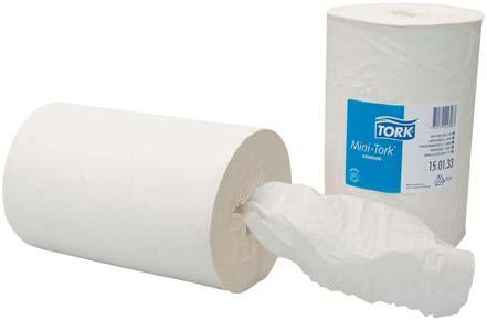 dvouvrstvé, bílé, perforované ručníky, mini role: výška 20 cm, balení 12 rolí, maxi role: výška 20 cm, balení 6 rolí 2662 mini / 55
